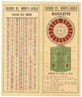 cca 1930 Régi "Casino de Monte-Carlo" fejléces tétlap /  Vintage betting card from Monte Carlo Casino