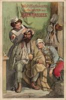Red Cross, military propaganda litho