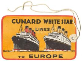 ~1930 Cunard White Star tengerjáró hajó bőröndcímkéje