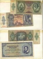 Vegyes bankjegy tétel, közte magyar koronák, pengők, emellett Jugoszlávia, Ausztria, Bulgária, Csehszlovákia bankjegyei, összesen 41db!  T:vegyes