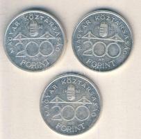 1992. 200Ft Ag "MNB" (3x) T:2