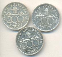 1992. 200Ft Ag "MNB" (3x) T:2