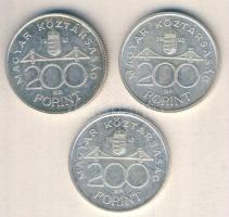 1992. 200Ft Ag "MNB" (3x) T:2