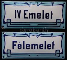 Cca 1910 2db zománctábla, apró hibával,11×28 cm