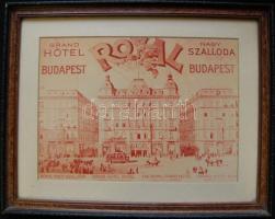 Cca 1890 Royal szálló reklám plakát, üvegezett keretben, 22×29 cm