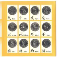 Szomália 2000. 10Sh (12x) kínai állatövi jegyek emlékkiadása, eredeti dísztokban, leírással és tanúsítvánnyal! T:BU Somalia 2000. 10 Shillings (12x) the Chinese Zodiac signs in set with information and ceertificate C:BU