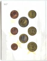 Csehország 2004. 1c,2c,5c,10c,20c,50c,1&#8364;,2&#8364; próbaveretek, szettben, díszkiadásban T:BU Czech Republic 2004. 1 Cent, 2 Cent, 5 Cent, 10 Cent, 20 Cent, 50 Cent, 1 Euro, 2 Euro commemorative Euro trial mint set in original folder C:BU