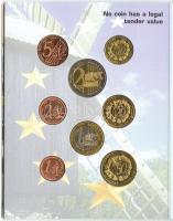 Észtország 2004. 1c,2c,5c,10c,20c,50c,1&#8364;,2&#8364; próbaveretek, szettben, díszkiadásban T:BU Estonia 2004. 1 Cent, 2 Cent, 5 Cent, 10 Cent, 20 Cent, 50 Cent, 1 Euro, 2 Euro commemorative Euro trial mint set in original folder C:BU