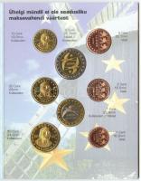 Észtország 2004. 1c,2c,5c,10c,20c,50c,1€,2€ próbaveretek, szettben, díszkiadásba...