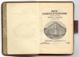1942 Magyar Leszámítoló - és Pénzváltó - Bank naptára, bőr kötésben