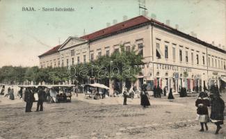 Baja Szent István tér, Sternfeld Vilmos üzlete, piac (EK)