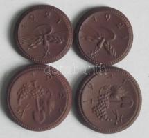 Német Birodalom/Weimari Köztársaság/Szászország 1921. 20Pf (2x), 50Pf (2x) porcelán szükségpénzek T:...