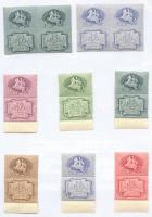 1949  30 éves a Magyar Bélyeggyűjtők Országos Szövetsége 2db vágott pár és 6db klf szelvényes bélyeg