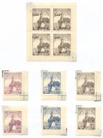 1941  5 éves a DUBE emlékkisív "Letét" felülnyomással + lila, kék, barna fogazott és vágott bélyeg