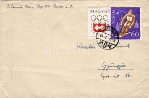 1964. Levélboríték Tamás Ervin festőművész saját kezű címzésével