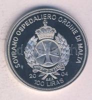 Máltai Lovagrend 2004. 100L "Litvánia az EU-ban" T:PP tanúsítvánnyal Sovereign Order of Malta 2004. 100 Liras "Lithuania in the EU" C:PP