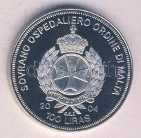 Máltai Lovagrend 2004. 100L "Írország az EU-ban" T:PP tanúsítvánnyal Sovereign Order of Malta 2004. 100 Liras "Ireland in the EU" C:PP