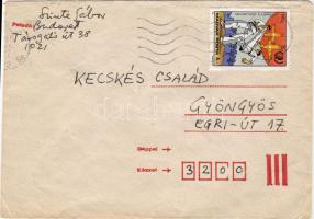 1985. Levélboríték Szinte Gábor festőművész, díszlettervező, egyetemi professzor sajátkezű címzésével