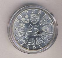 Ausztria 1969. 25Sch Ag "Peter Rosegger" T:1- tanúsítvánnyal! Austria 1969. 25 Schilling Ag "Peter Rosegger" C:AU with certificate