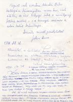 1976. Jókai Anna írónő sajákezű hat soros írása, aláírása, keltezése papírlapon