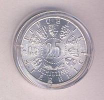 Ausztria 1956. 25Sch Ag "Mozart" T:1- tanúsítvánnyal! Austria 1956. 25 Schilling Ag "Mozart" C:AU with certificate