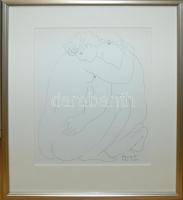 Reich Károly (1922-1988): Szerelmesek, ofszet-karton, üvegezett keretben, 41x33cm