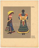 cca 1930 Juhász Árpád hímzése, színes nyomat, 25,5x20,5cm (könyvillusztráció)