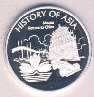 Cook-szigetek 2005. 1$ Ag(0.999) "Ázsia történelme-Macau Kínához csatolása" T:PP Tanúsítvánnyal! Cook Islands 2005. 1 Dollar Ag "History of Asia-Macau returns to China" C:PP with certificate