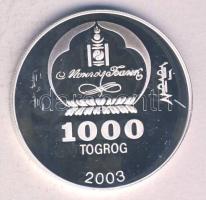 Mongólia 2003. 1000T Ag(0.999) "Ázsia történelme-Buddha" T:PP Tanúsítvánnyal! Mongolia 2003. 1000 Togrog Ag "History of Asia-Buddha" C:PP with certificate