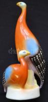 Kézzel festett, jelzett Hollóházi porcelán madár pár, hibátlan állapotban / Handpainted Hollóháza chinaware birds in flawless condition  19 cm
