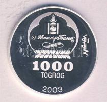 Mongólia 2003. 1000T Ag(0.999) "Ázsia történelme-Konfuciusz" T:PP Tanúsítvánnyal! Mongolia 2003. 1000 Togrog Ag "History of Asia-Confucius" C:PP with certificate