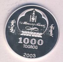 Mongólia 2003. 1000T Ag(0.999) "Ázsia történelme-Marco Polo" T:PP Tanúsítvánnyal! Mongolia 2003. 1000 Togrog Ag "History of Asia-Marco Polo" C:PP with certificate