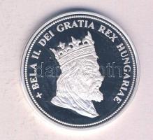 DN "Királyi koronák / II. Béla 5 korona" Ag(999) emlékérem, (20g/38,61mm) T:PP Tanúsítvánn...