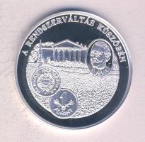 DN "A magyar pénz krónikája-A Rendszerváltás küszöbén" Ag(0.999) emlékérem, (20g/38,61mm) ...