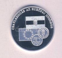 DN "A magyar pénz krónikája-Csatlakozás az EU-hoz" Ag(0.999) emlékérem, (20g/38,61mm) T:PP...