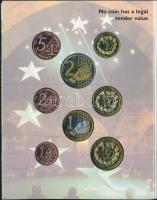 2004. 1c,2c,5c,10c,20c,50c,1€,2€ próbaveretek aranyötvözetekkel, szettben, díszkiadásban T:BU Csak 12.500db!