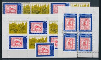 4 klf bélyegkiállítási kisív + változatai + tépésváltozatai 4 divers stamp exhibition minisheet + va...
