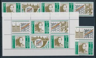 4 klf bélyegkiállítási kisív + változatai + tépésváltozatai, 4 divers stamp exhibition minisheet + varieties