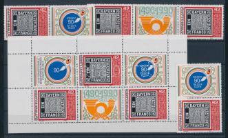 4 klf bélyegkiállítási kisív + változatai + tépésváltozatai 4 divers stamp exhibition minisheet + va...