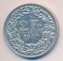 Svájc 1940. 2Fr Ag tanúsítvánnyal T:2- Switzerland 1940. 2 Franc Ag with certificate C:VF