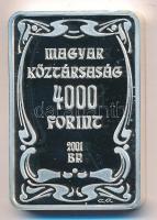 2001. 4000Ft Ag "100 éves a gödöllői művésztelep" T:PP Csak 4000db! Tanúsítvánnyal