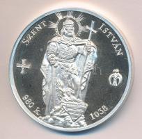 Szabó Géza (1939-) 2001. "A Magyar Történelem Nagy Alakjai / Szent István" Ag(0.925) emlék...