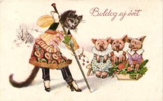 New Year, pig and the cat (EK)