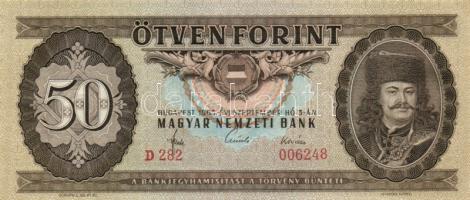 1965. 50Ft "D" (3x) egymás utáni sorszámmal T:I-(egyik hajtva,de nincs törve)