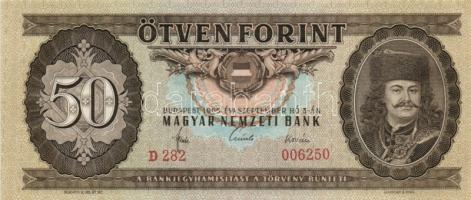 1965. 50Ft "D" (3x) egymás utáni sorszámmal T:I-(egyik hajtva,de nincs törve)