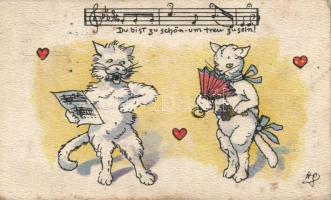Singing cats, artist signed