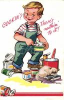 Children, cooking, cat, s: Mollie Grey (fa)