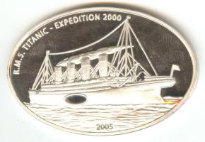 Libéria 2005. 10$ Ag "Titanic" T:PP Dísztokban, tanúsítvánnyal Liberia 2005. 10 Dollars ag "Titanic" in case C:PP
