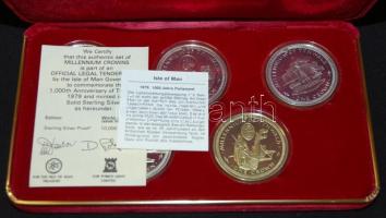 Man-sziget 1979. 1C Ag 5klf db "1000 éves Tynwald" szettben, díszdobozban T:PP Csak 10.000...
