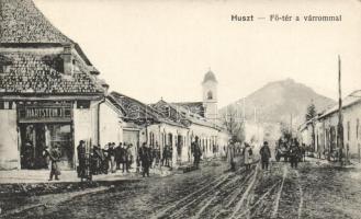 Huszt Main street, castle ruins, Shop of Hartstein J.